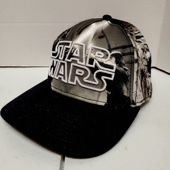 Star Wars Lucas Films Black/Gray Snapback Adjustable Baseball Cap Hat RN-115665 - Picture 10 of 10